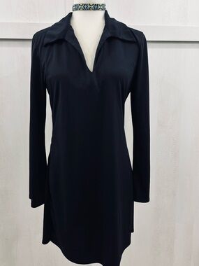 Vintage Younique Black Collared Goth Dress Bell Sleeves